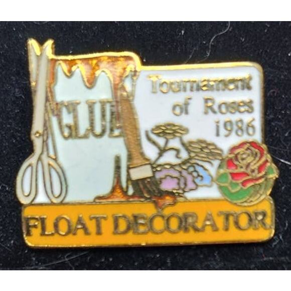 Tournament of Roses Rose Parade Float Decorator 1986 Souvenir Pin - Picture 1 of 3